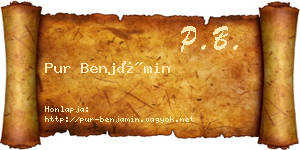Pur Benjámin névjegykártya